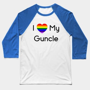 I Love My Guncle Rainbow Heart Baseball T-Shirt